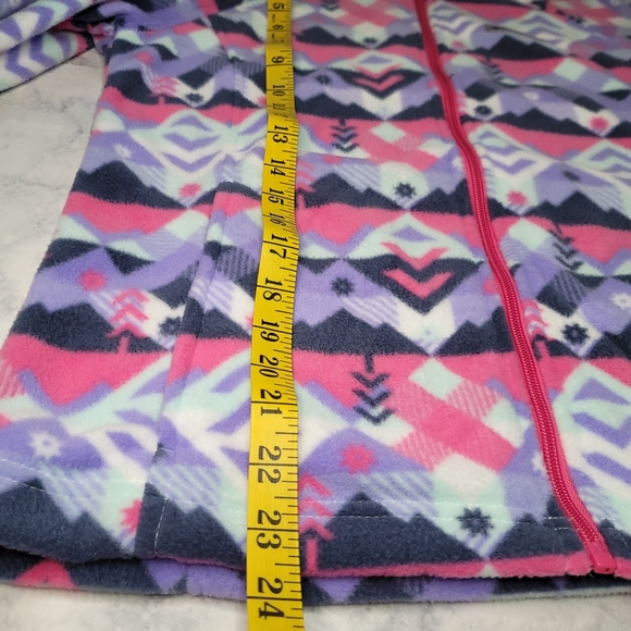 Columbia Benton Springs II Printed Fleece Jacket Youth XL Pink White Purple NWT - Picture 10 of 12